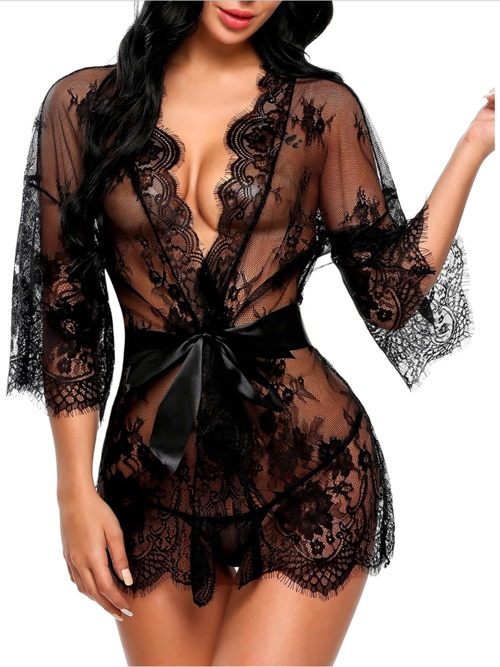 Avidlove Women's Lace Kimono Robe Babydoll Lingerie